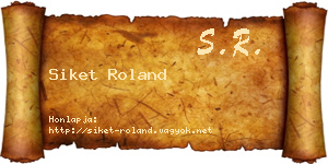 Siket Roland névjegykártya